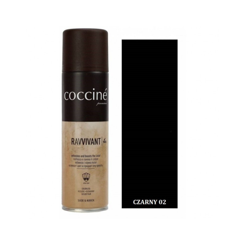 Renowator do zamszu i nubuku odświeżacz koloru czarny Ravvivant Coccine 250 ml
