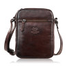 Saszetka męska skórzana na ramię klasyczna brązowa mała funkcjonalna Paolo Peruzzi SL-03-BR