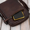 Saszetka męska skórzana na ramię klasyczna brązowa mała funkcjonalna Paolo Peruzzi SL-03-BR