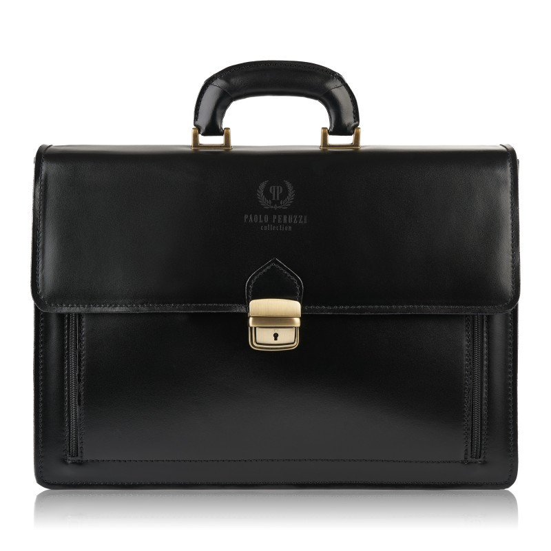 Ekskluzywna skórzana teczka męska Paolo Peruzzi N03-BL