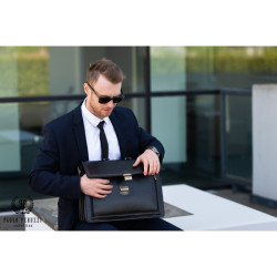 Ekskluzywna skórzana teczka męska Paolo Peruzzi N03-BL