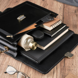 Ekskluzywna skórzana teczka męska Paolo Peruzzi N03-BL