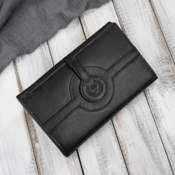 Portfel damski skórzany czarny duży w orientacji poziomej z RFID Paolo Peruzzi T-134-BL