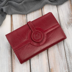 Portfel damski skórzany czerwony duży w orientacji poziomej z RFID Paolo Peruzzi T-134-RD