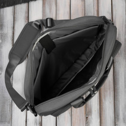 Torba na laptopa szara unisex materiałowa lekka do ręki na ramię AS-02-DGR