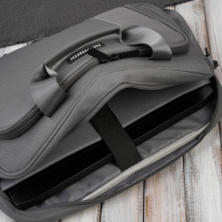 Torba na laptopa szara unisex materiałowa lekka do ręki na ramię AS-02-DGR