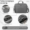 Torba na laptopa szara unisex materiałowa lekka do ręki na ramię AS-02-DGR