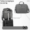 Torba na laptopa szara unisex materiałowa lekka do ręki na ramię AS-02-DGR