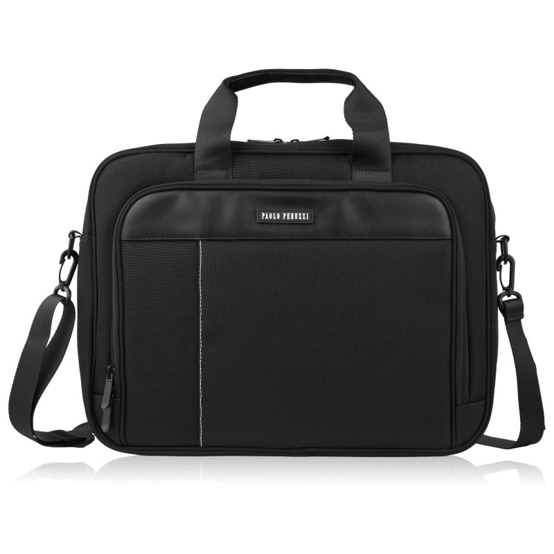Torba na laptopa czarna unisex materiałowa lekka do ręki na ramię AS-02-BL
