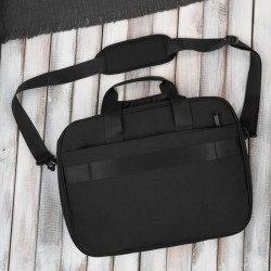 Torba na laptopa czarna unisex materiałowa lekka do ręki na ramię AS-02-BL
