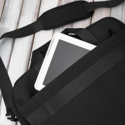Torba na laptopa czarna unisex materiałowa lekka do ręki na ramię AS-02-BL