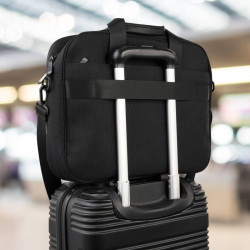 Torba na laptopa czarna unisex materiałowa lekka do ręki na ramię AS-02-BL