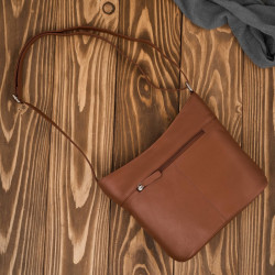 Torebka damska skórzana na ramię pojemna koniakowa Paolo Peruzzi AY-23-CG