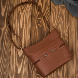 Torebka damska skórzana na ramię pojemna koniakowa Paolo Peruzzi AY-23-CG