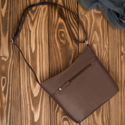 Torebka damska skórzana na ramię pojemna brązowa Paolo Peruzzi AY-23-BR