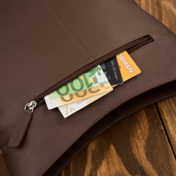 Torebka damska skórzana na ramię pojemna brązowa Paolo Peruzzi AY-23-BR