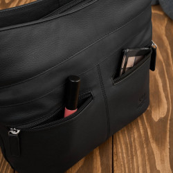 Torebka damska skórzana na ramię pojemna czarna Paolo Peruzzi AY-23-BL