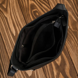 Torebka damska skórzana na ramię pojemna czarna Paolo Peruzzi AY-23-BL