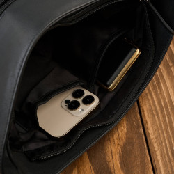 Torebka damska skórzana na ramię pojemna czarna Paolo Peruzzi AY-23-BL