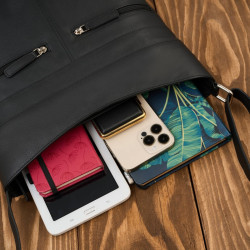 Torebka damska skórzana na ramię pojemna czarna Paolo Peruzzi AY-23-BL