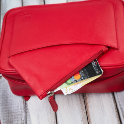 Torebka damska skórzana listonoszka na ramię czerwona Paolo Peruzzi AY-20-RD