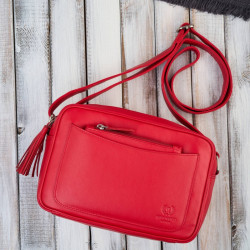 Torebka damska skórzana listonoszka na ramię czerwona Paolo Peruzzi AY-20-RD