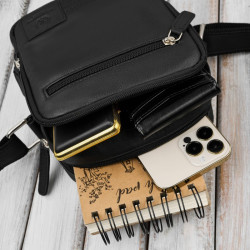 Listonoszka saszetka męska skórzana na ramię czarna Paolo Peruzzi AY-27-BL