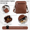 Listonoszka saszetka męska skórzana na ramię koniakowa Paolo Peruzzi AY-27-CG