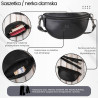 Saszetka damska skórzana nerka crossbody do ręki czarna Paolo Peruzzi SL-05-BL