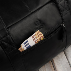 Torba podróżna męska skórzana duża pojemna czarna SL-10-BL