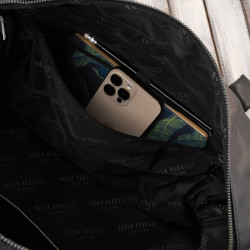 Torba podróżna męska skórzana duża pojemna czarna SL-10-BL