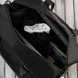 Torba podróżna męska skórzana duża pojemna czarna SL-10-BL