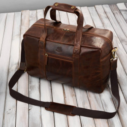 Torba podróżna męska skórzana duża pojemna koniakowa SL-10-CG