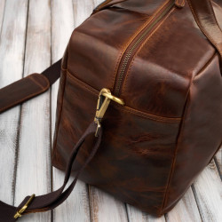 Torba podróżna męska skórzana duża pojemna koniakowa SL-10-CG