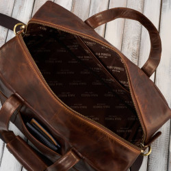 Torba podróżna męska skórzana duża pojemna koniakowa SL-10-CG