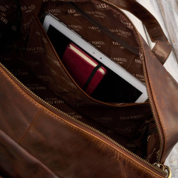 Torba podróżna męska skórzana duża pojemna koniakowa SL-10-CG