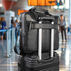 Skórzana torba na laptopa męska na dokumenty czarna Paolo Peruzzi SL-01-BL