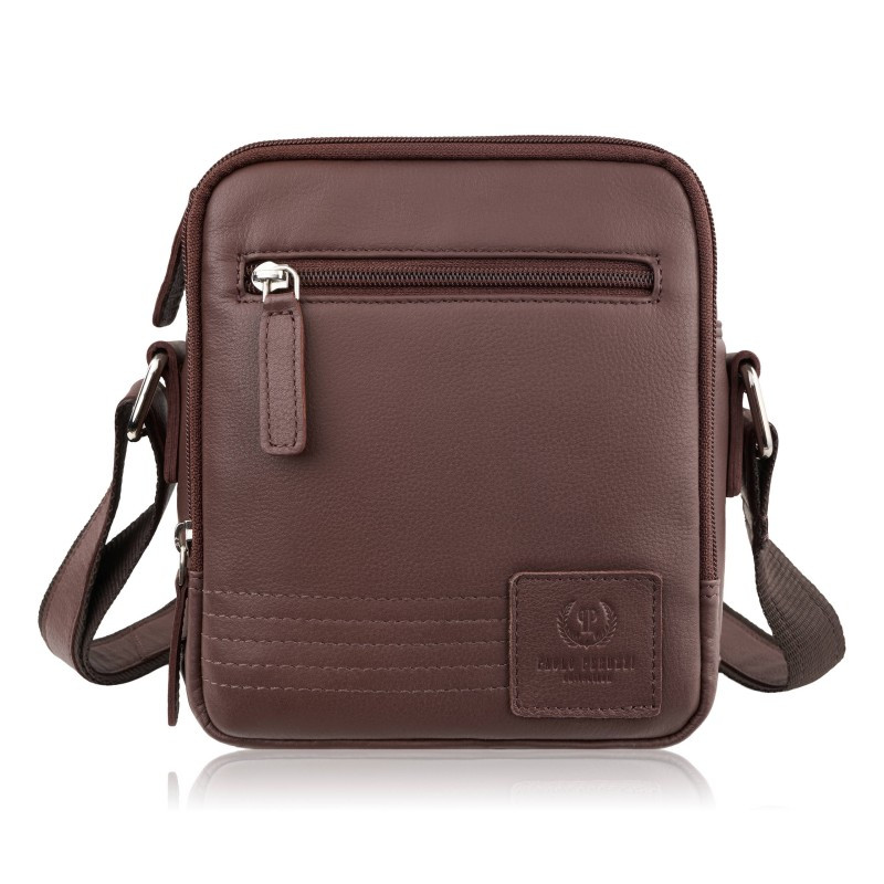 Listonoszka saszetka męska skórzana na ramię brązowa Paolo Peruzzi AY-27-BR