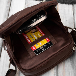 Listonoszka saszetka męska skórzana na ramię brązowa Paolo Peruzzi AY-27-BR