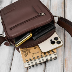 Listonoszka saszetka męska skórzana na ramię brązowa Paolo Peruzzi AY-27-BR