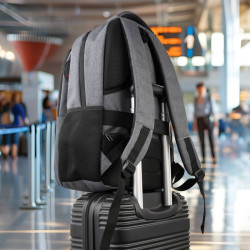 Plecak na laptopa podróżny do biura wielofunkcyjny szary Paolo Peruzzi AS-03-DGR