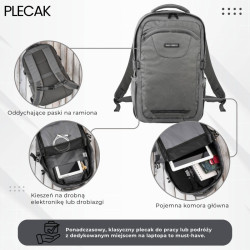 Plecak wielofunkcyjny trekkingowy turystyczny do pracy Paolo Peruzzi AS-04-DGR