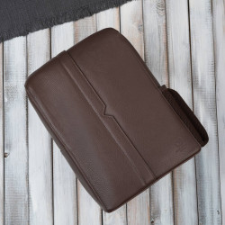 Plecak skórzany miejski do pracy premium kompaktowy brązowy Paolo Peruzzi T-144-BR