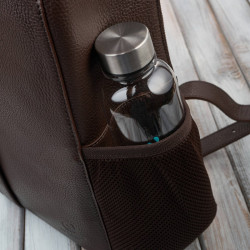 Plecak skórzany miejski do pracy premium kompaktowy brązowy Paolo Peruzzi T-144-BR