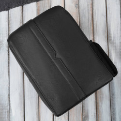 Plecak skórzany miejski do pracy premium kompaktowy czarny Paolo Peruzzi T-144-BL