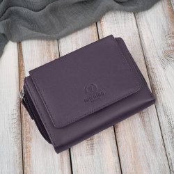 Portfel damski skórzany fioletowy duży w orientacji poziomej z RFID Paolo Peruzzi SL-07-VI