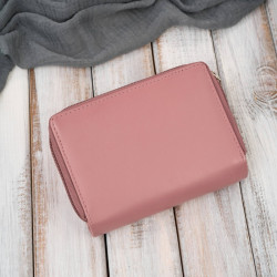 Portfel damski skórzany różowy duży w orientacji poziomej z RFID Paolo Peruzzi SL-07-PI
