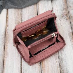 Portfel damski skórzany różowy duży w orientacji poziomej z RFID Paolo Peruzzi SL-07-PI