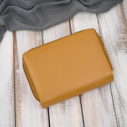 Portfel damski skórzany żółty duży w orientacji poziomej z RFID Paolo Peruzzi SL-07-MNG