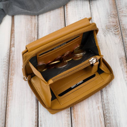 Portfel damski skórzany żółty duży w orientacji poziomej z RFID Paolo Peruzzi SL-07-MNG